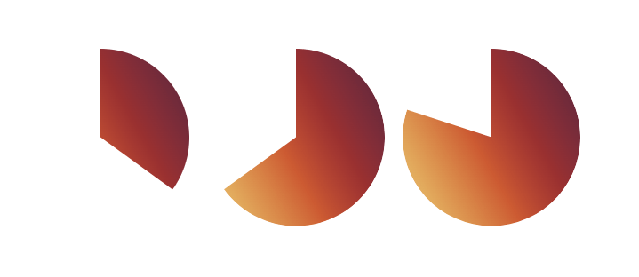 A series of three semi-circles.