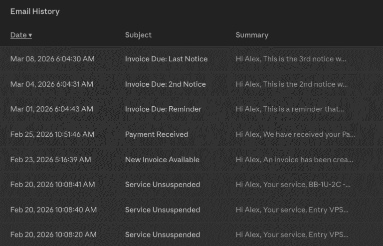 How to View Your Email History in the KnownHost Client Portal